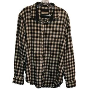 Tallwoods Bruno Milano Plaid Button Down Flannel Shacket Long Sleeve Shirt